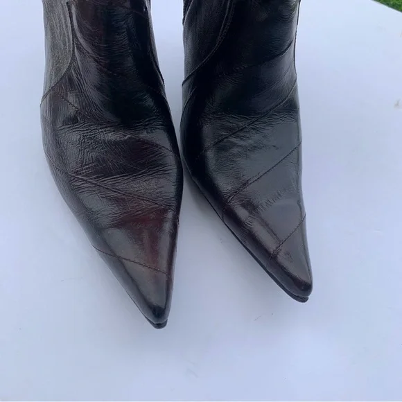 Lady Camp Fashion Exotic Eelskin Leather Boots Mobwife Whimsigoth Sz Mex 26/US 8 - Picture 4 of 11